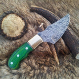 Premium Damascus Steel Field Dressing Deer Skinning Knife – 7 Inch Drop Point Blade with Exotic Pakka Wood Handle