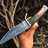 New Custom Handmade Damascus Steel Hunting Knife