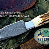 Custom Handmade Twist Damascus Steel EDC Skinning Knife