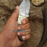Custom Handmade Skinner Blade with Engraved Rosewood Handle