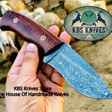 Custom Handmade Raindrop Damascus Steel Skinning Knife