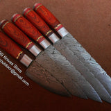 Hand Made Damascus Kitchen Knives Set