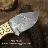Custom Handmade Skinner Blade with Engraved Rosewood Handle