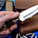 Custom Handmade D2 Steel Hunting Knife with Antler Handle