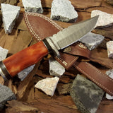 Custom Handmade Hunting Knife with Damascus Steel Blade