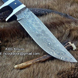 Stealth Hunter Custom Handmade Damascus Fixed-Blade Hunting Knife for Hunters 10 Inches KBS Knives Store