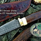 Custom Handmade Damascus Steel Hunting Skinning Hunting Knife