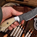 Full Tang Custom Handmade Twist Damascus Skinning Knife