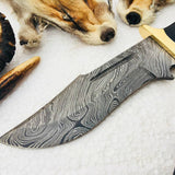 Full Tang Custom Handmade Damascus Steel Blade Hunter Knife