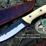 Custom Handmade Hammered 1095 High Carbon Steel Hunting Skinning Knife