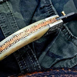 Custom Handmade Damascus Steel Folding Pocket Knife