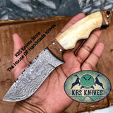 New Custom Handmade Damascus Steel Hunting Skinning Camping Knife
