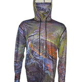 Green Brown Graphic Fishing Hoodie