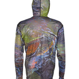 Green Brown Graphic Fishing Hoodie