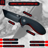 The Pioneer Folding Pocket Knife Giftset for Men and Women (Black and Orange)