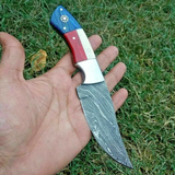 Handmade Knife Damascus Hunting Knives American Flag Knife 8" Inches for Groomsmen Gift Anniversary Gift Wedding Gift Personalized Gift