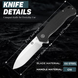 The Wild Trail Folding Pocket Knife Giftset for Men and Women (Silver and Black)