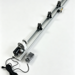 Power wrapping and drying machine with long rail, clamps, and power cord