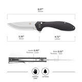 The Vector Folding Pocket Knife Giftset for Men and Women (Black and Silver)