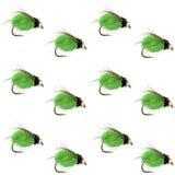 Bead Head LaFontaine Green Deep Sparkle Caddis Pupa - 12 Flies Size 12