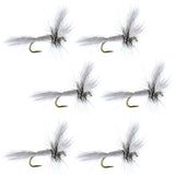 Barbless White Wulff Classic Hair Wing Dry Fly - 6 Flies Hook Size 14