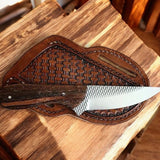 Classic Cowboy Belt Knife with Rasp Tool Steel Blade