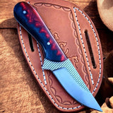 Horse Rasp Knife – 8.25" Full Tang Blade with Bloodline Epoxy Resin Handle & Western Sheath