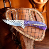 Wild West Knife 8" Rasp Steel with Purple Resin Handle