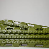 OD green traction recovery boards with studded tread, pair