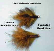 Fishing fly lure set with tungsten bead head and brown/gold feather body