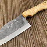 Premium Cleaver Knife for Sale - 10-Inch Full Tang 1095 Steel Blade, Oak Wood Handle, Leather Sheath - KBS Knives Store