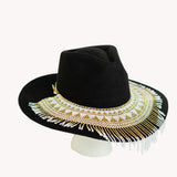 Gold Cascading Beaded Hat Necklace