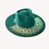 Turquoise Beaded Hat Necklace
