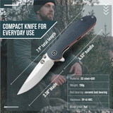 The Straight Back Folding Pocket Knife Giftset for Men and Women (Grey and Red)