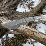 Damascus Steel Handmade Tom Brown Tracker Knife with Color Bone and Damascus Bolster Handle - 12 Inches Overall Length