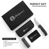 The Pathfinder Folding Pocket Knife Giftset for Men and Women (Silver and Red)