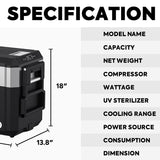 JP40 PRO Single Zone Portable Freezer With Cover - Silver | ICECO | 40 LT