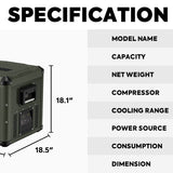 VL75ProD Olive 12V Heavy Duty Fridge Freezer | ICECO | 75 LT
