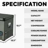 VL65 Dual Zone Metal Fridge Freezer with Cover | ICECO | 65LT