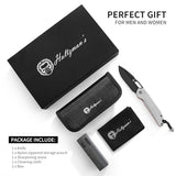 The Sentinel Folding Knife Giftset (black blade+dark grey/red liner G10 handle)