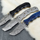 Tactical Urban Guardian Folding Pocket Knife – 8" Handmade Damascus Steel Blade, Pakka Wood Handle