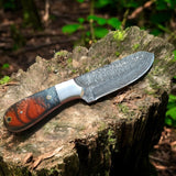 Hunting Blade Damascus Steel & Epoxy Resin Handle