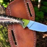 Custom Cowboy Knife and Sheath: D2 Steel with Pine Cone Handle