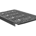 Black perforated metal wheel well box mini bed platform with support brackets