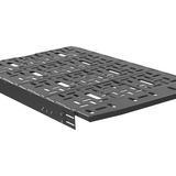 Black perforated metal wheel well box mini bed platform with support brackets