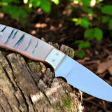 Small Belt Knife 6.25" Rasp Steel with Sheep Horn Handle