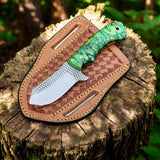 Rugged Trail Cowboy Knife and Sheath: Rasp Tool Steel with Exotic Wood Handle