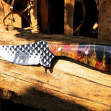 Everyday Carry Inside Waistband Knife – Compact Rasp Steel Blade with Leather Sheath