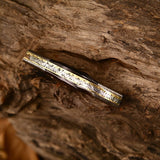 Custom Handmade Damascus Steel EDC Folding Pocket Knife – 3-Inch Blade, Sheep Horn Handle, Leather Case – Perfect Wedding Gift by KBS Knives