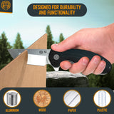 The Pioneer Folding Pocket Knife Giftset for Men and Women (Silver and Black)